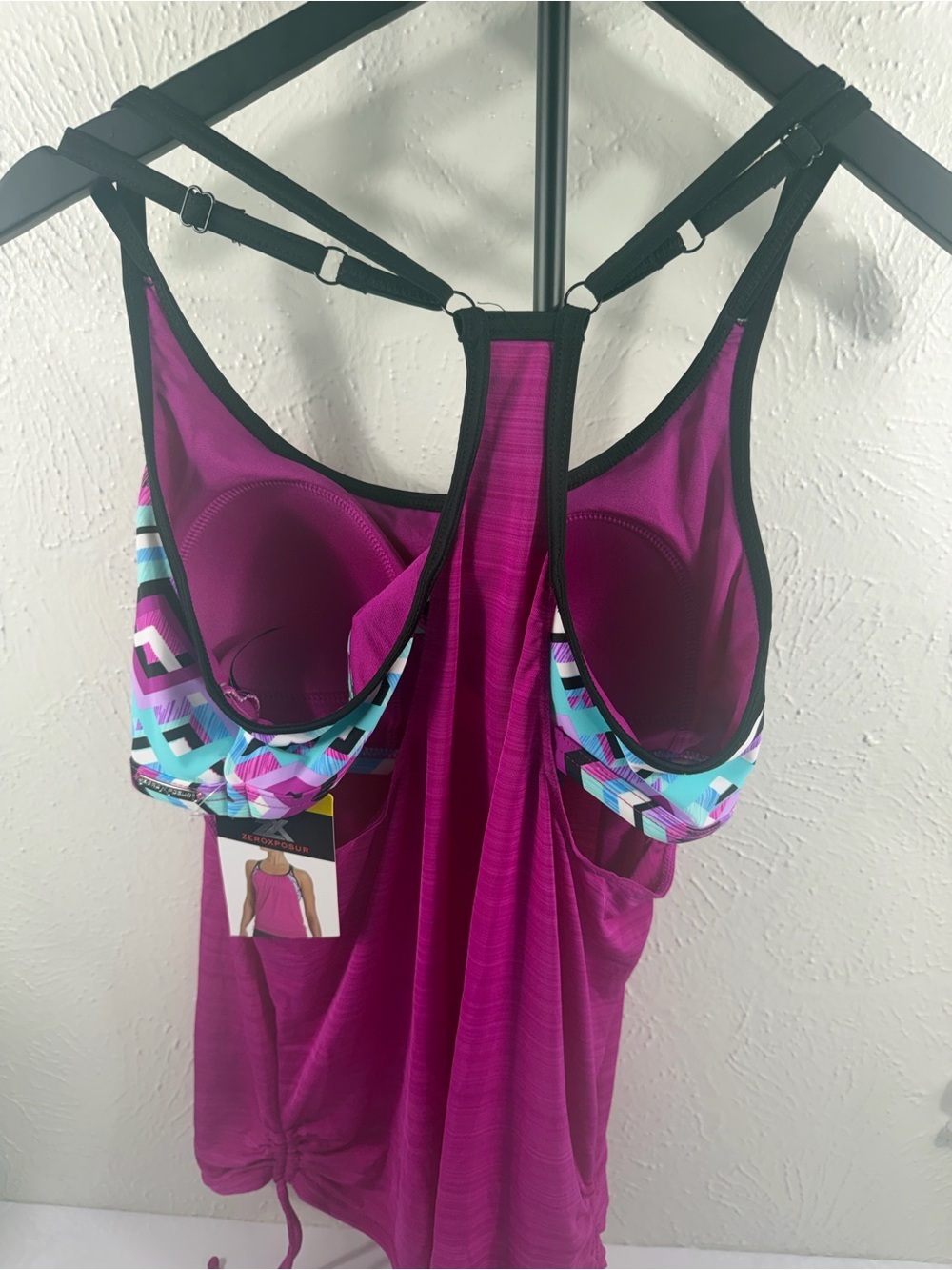 Tankini Swim Top ZeroXposur Magenta Size M NWT - Picture 3 of 9